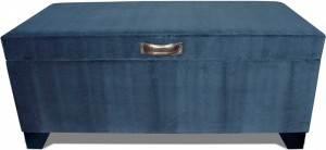 Upholstered blanket box for bedroom.