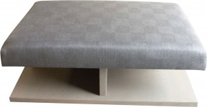 Ottoman with storage in sections.